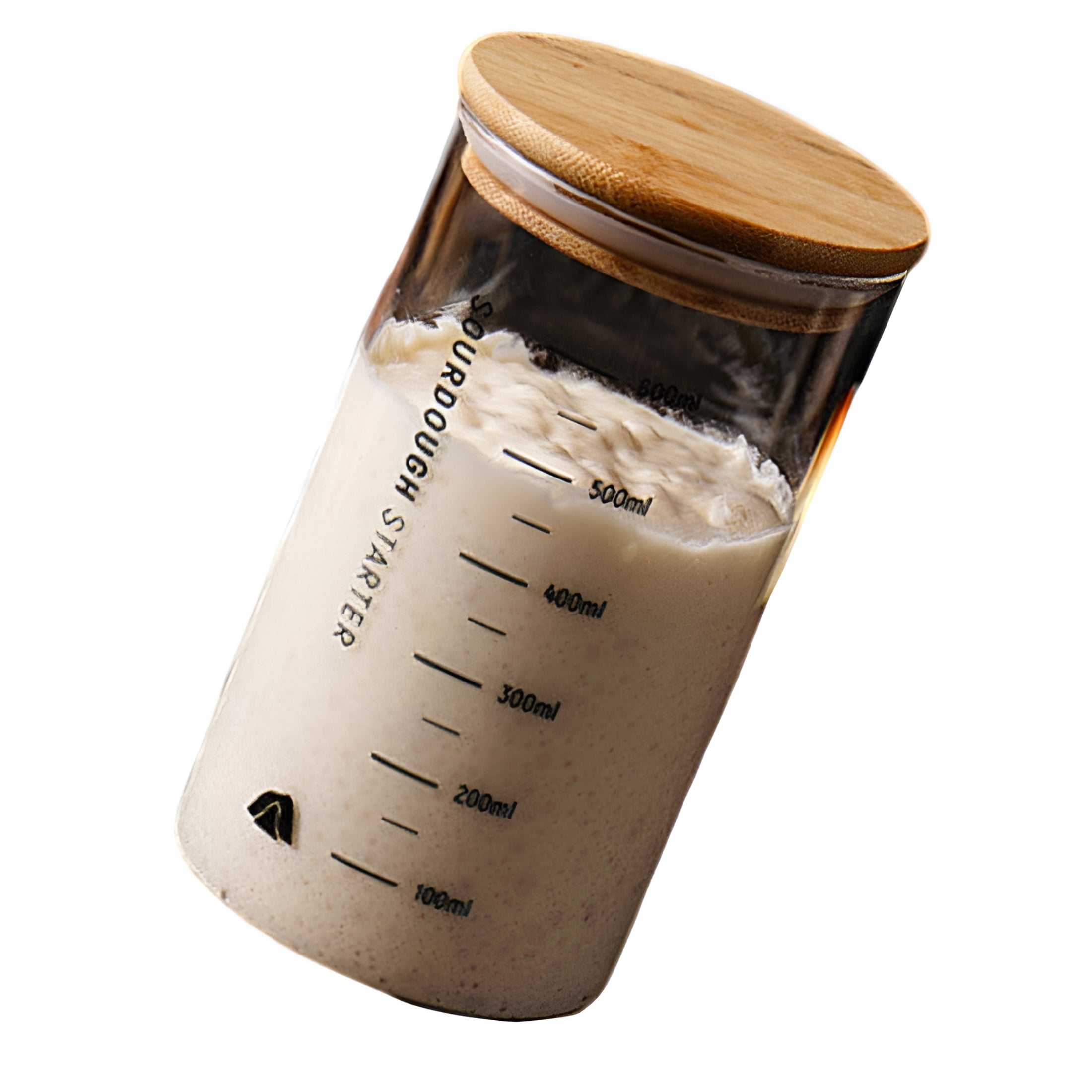 SuicRa Sourdough Starter Jar Kit - 730ml Large Jar With Thermometer, Silicone Scraper, Cloth Cover & Marked Bands