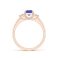 thumbnail image 2 of Angara Natural 0.75 Ct. Tanzanite with Diamond Classic Ring in 14K Rose Gold for Women (Ring Size: 9), 2 of 9
