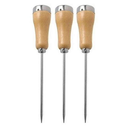 

cLKheng Cutter Kitchen Essentials for New Home kitchen Clearance Items under 10 Dollars Deals Prime Stainless Steel Ice Pick Punch Crusher Icing Wooden Handle Kitchen Tool