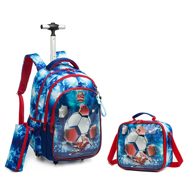 Children School Rolling Backpack Bag School Wheeled Backpack for Girls
