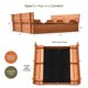 thumbnail image 4 of Sandbox Play22 de madera grande para niños con tapa, bancos y forro, 4 of 8