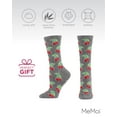 thumbnail image 6 of MeMoi Cherries Bamboo Blend Crew Socks - Womens - Female, 9-11, Medium Gray Heather, 6 of 8