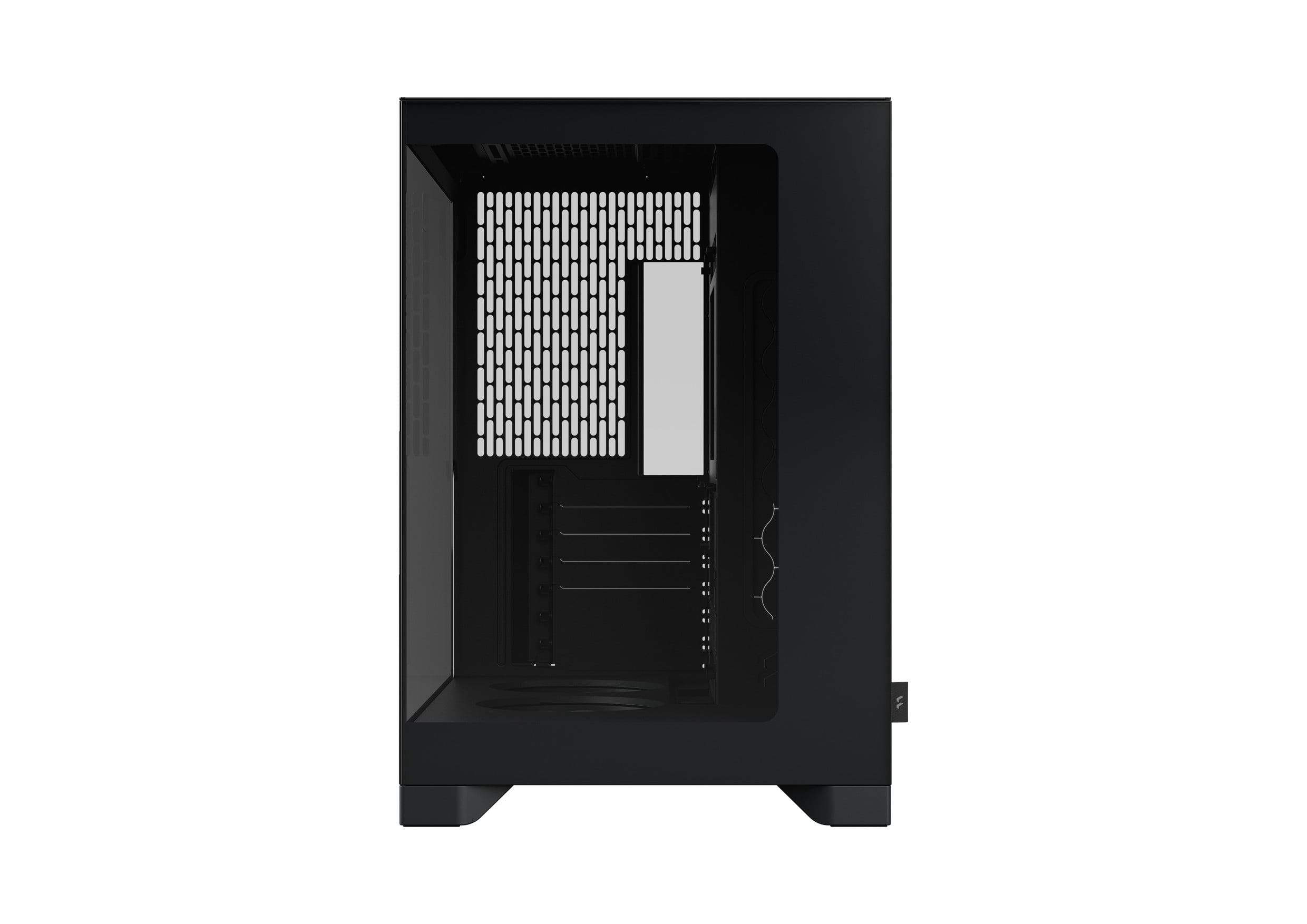 Pop 2 Vision Panoramic Glass Black E-ATX Dual-Chamber PC Gaming Case with Front and Side TG Panels Mid Tower PC Case
