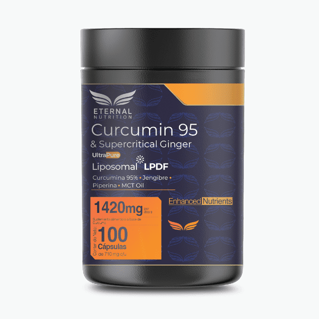 Cúrcuma con Jengibre y Pimienta Negra 95% Eternal Nutrition 100 Cápsulas 1420 mg