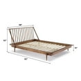 thumbnail image 3 of Walker Edison Modern Boho Queen Size Solid Wood Platform Bed, Caramel, 3 of 25