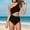 Black, variant on SEMPAI Womens One Piece Swimsuit One Shoulder Color Block Side Cutout Ruched Bathing Suit