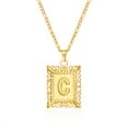 thumbnail image 3 of SEPARQI Jewelry Initial Pendant Necklace for Men Womens, 14K Gold Plated Square Letter Capital Necklace Alphabets from A-Z Figaro Chain Necklace, 3 of 9