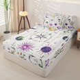 thumbnail image 2 of Erosebridal Rustic Floral Print Zipper Twin Comforter Sets with Fitted Sheet and 2 Pillowcases,Moon Stars Wildflower Zipper Bedding Set For Boys,4-Piece, 2 of 7