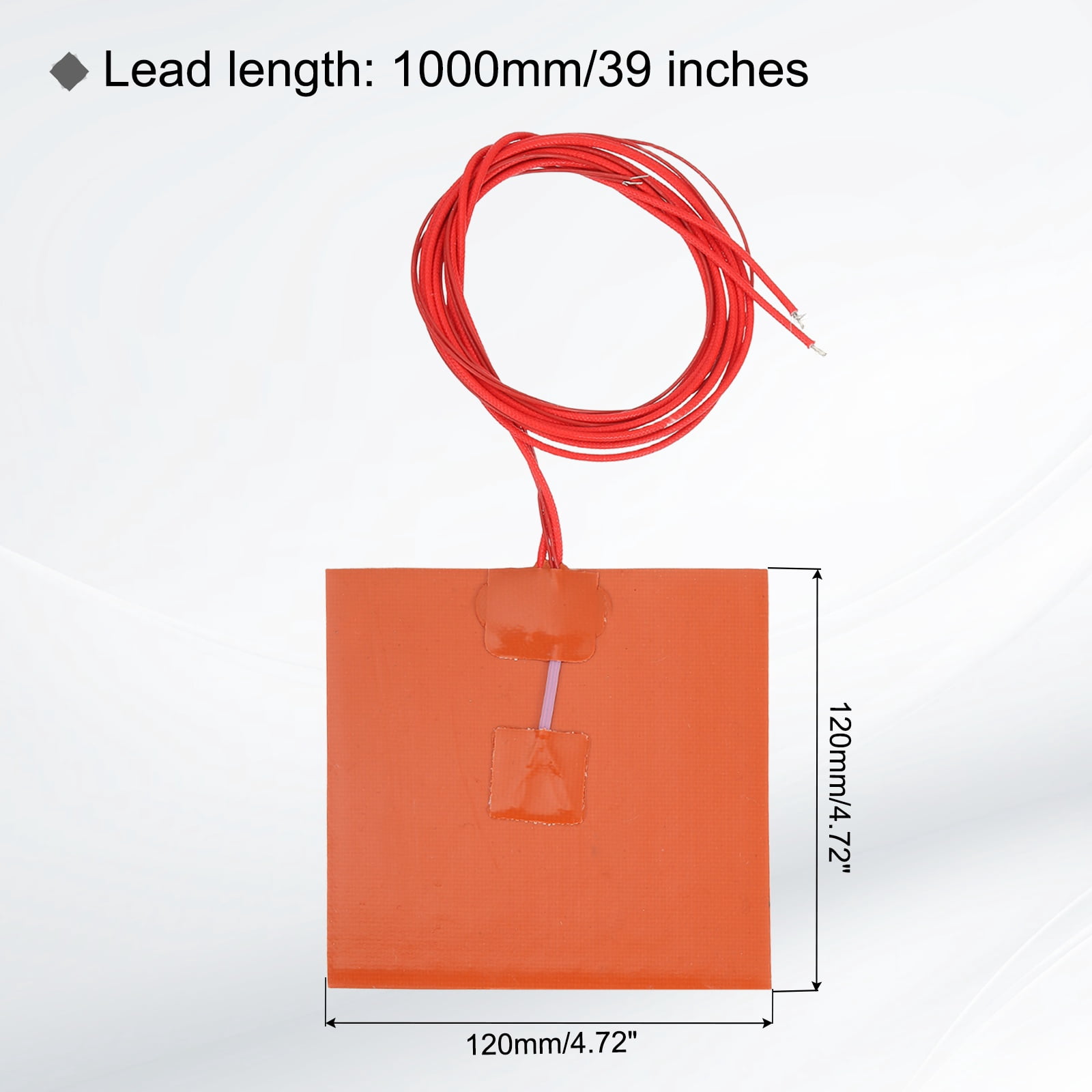 Uxcell 2 pack Silicone Heating Pad, 24V 120W Electric Blanket Rubber Flexible Mat Heater Film Heating Plate 120mmx120mm Heater Mat for Constant Temperature