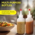 thumbnail image 4 of Squeeze Bottles - 4 OZ Empty Plastic Containers for Dressing, Sauces & Condiments | Ketchup, Mustard, Syrup, Oil, Arts and Crafts | Leak Proof, BPA Free, Refillable | Red Top - Pack of 4, 4 of 4