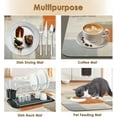 thumbnail image 3 of Coffee Mat for Countertops, Orange Brown Grey Painting Abstract Dish Drying Mat 2 Pcs for Kitchen Coffee Bar Accessories, Fit Under Coffee Maker Espresso Machine Dish Rack Hide Stain Rubber 12x19in, 3 of 6
