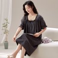 thumbnail image 1 of Camisones de cuello cuadrado para mujer, vestido de noche con estampado Floral, pijama de una pieza, ropa de dormir suelta de manga corta, 1 of 5