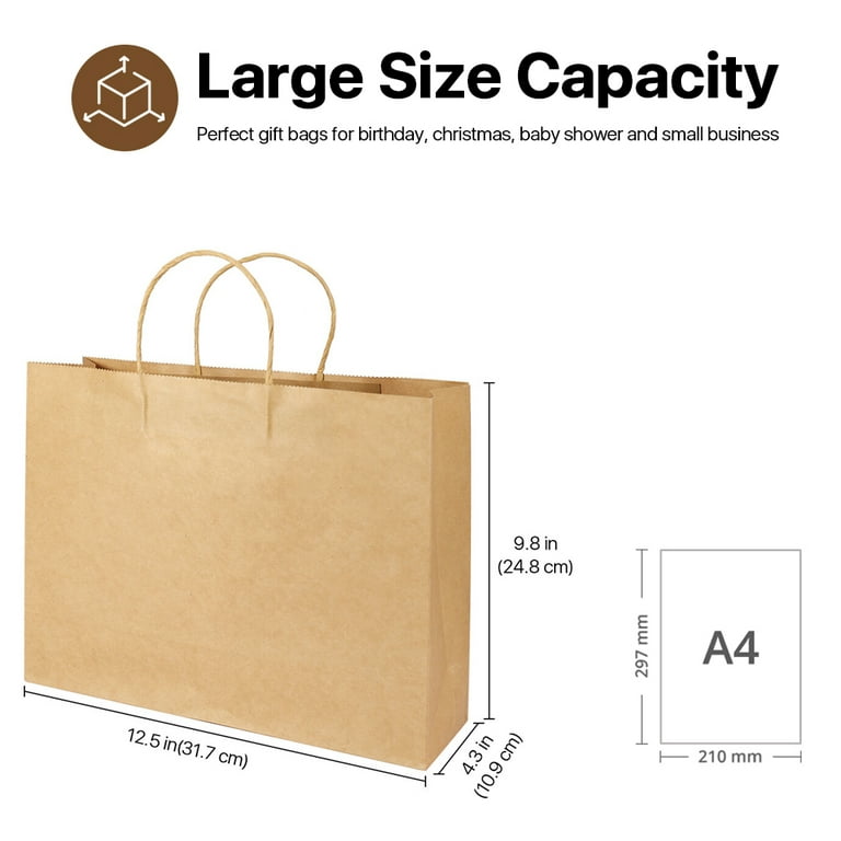 Small Paper Bags with Twisted Handles -MIMI- 250pcs / 8 x 4 x 9H