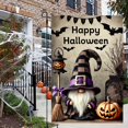 thumbnail image 5 of 1pc 2D flat Halloween Dwarf Courtyard Flag, Witch decoration with pumpkin and bat, Halloween Happy Sign, indoor/outdoor hanging decoration, Halloween Courtyard flag, perfect for gardens, lawns, farmh, 5 of 5