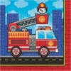 Flaming Fire Truck 2 Ply Luncheon Napkin, Pack of 16, 12 Packs