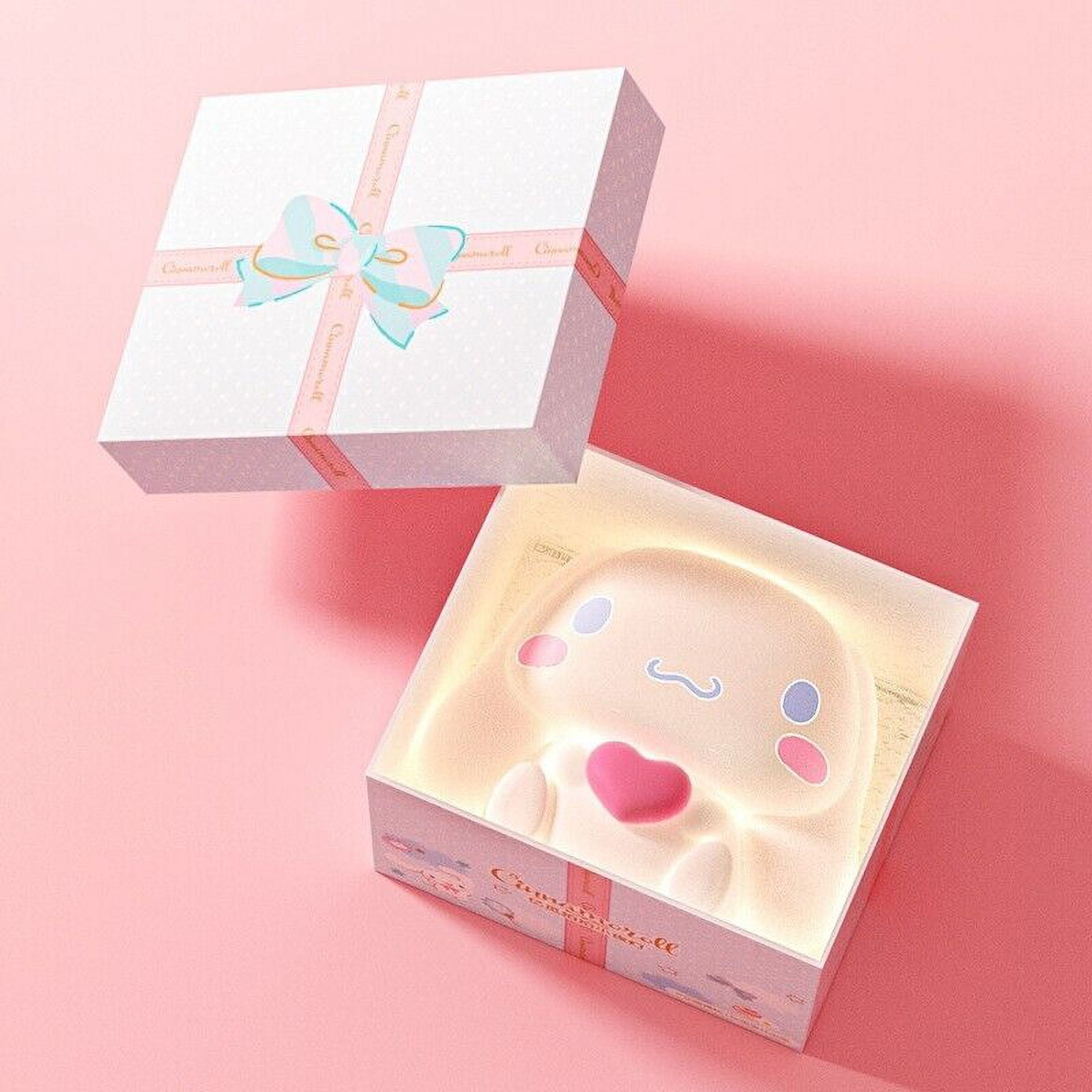 Kawaii Cute Heart Cinnamoroll Pat Night Light Cartoon USB Rechargeable Induction Bedside Night Lamp with Remote