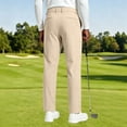 thumbnail image 6 of TKKCS Mens Stretch Golf Pants Comfort Waist Flat Front Business Casual Slim Straight Fit Dress Pants with Pockets Khaki XL, 6 of 8