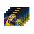 thumbnail image 4 of MKHERT Modern Beautiful Parrot Animal Oil Painting Placemats Table Mats for Dining Room Kitchen Table Decoration 12x18 inch,Set of 4, 4 of 4