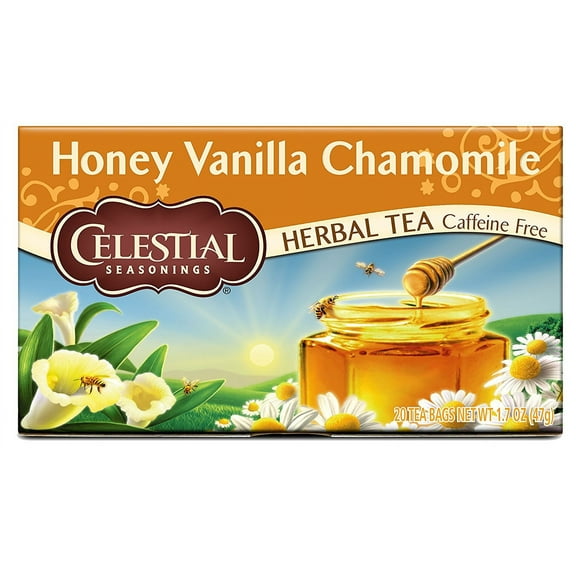 Celestial Seasonings Herbal Tea, Honey Vanilla Chamomile, 20 Count (Pack Of 3)