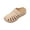 Khaki, variant on Women's Closed Toe Clogs: Comfortable Buckle Mules Cut Out Garden Shoes Slip On Summer Dressy Wedge Women's Fashion Casual Hollow Solid Color Baotou Sandals Thick Bottom Half Slippers Wedge Heels