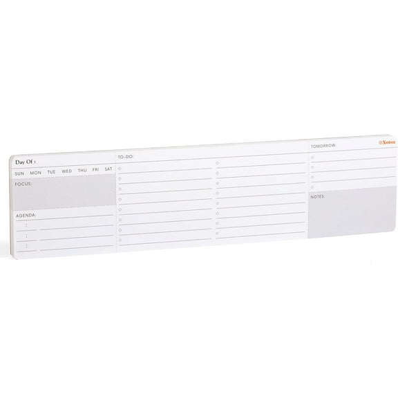 Notsu Daily Planner Notepad Lite | Minimalist Undated Daily To Do List & Hourly Agenda Desk Productivity Planning Pad, Fits Under Keyboard