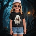 thumbnail image 2 of xaweyi Kids Halloween Cute Ghost T Shirt Short Sleeve Crew Neck Girls Graphic Holiday Top,Sizes 5-6 Years, 2 of 5