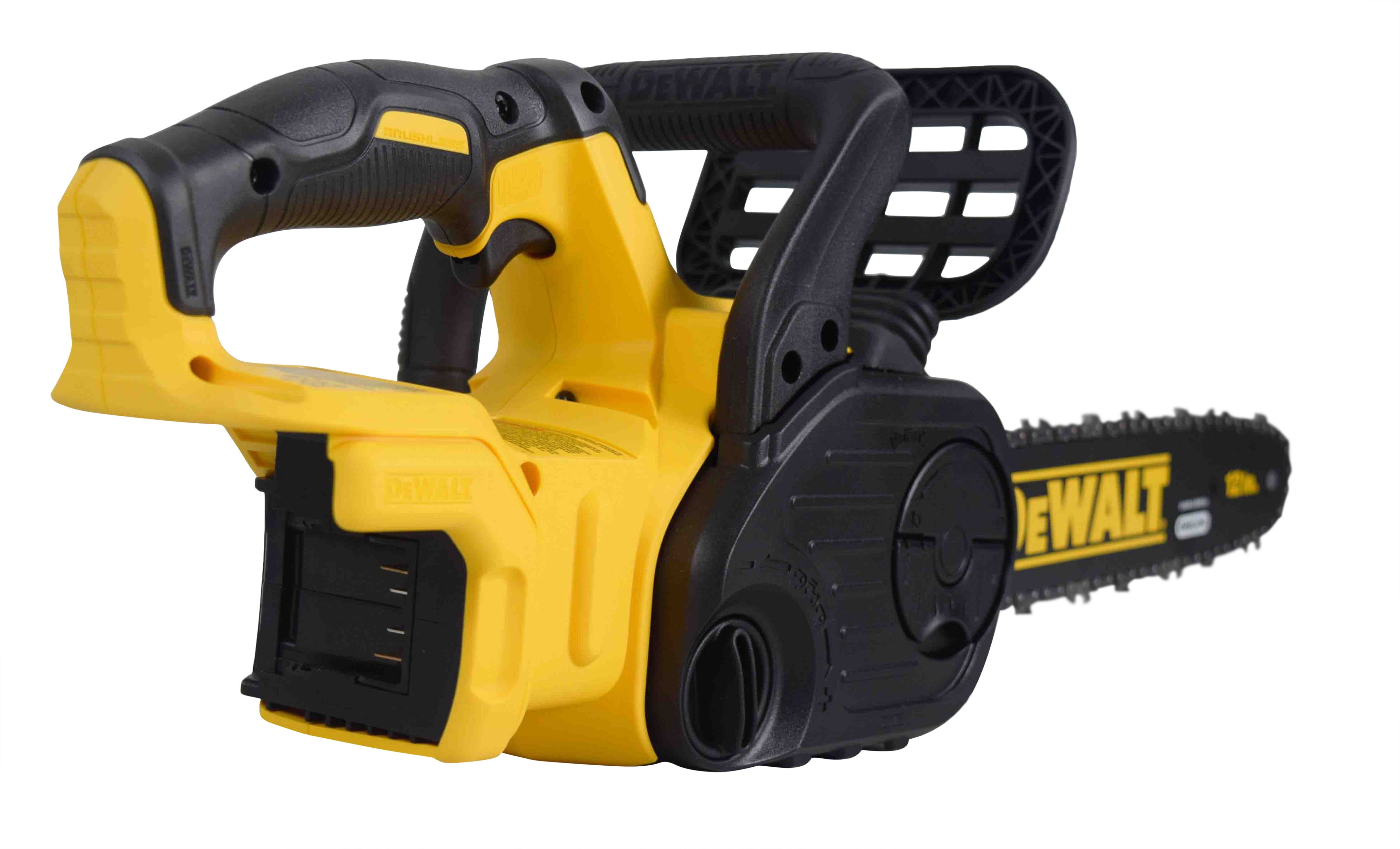 DEWALT 20V MAX Cordless Chainsaw Kit (DCCS620P1) – 12 in Bar, Brushless Motor, Tool-Free Chain Tensioning, Battery and Charger Included