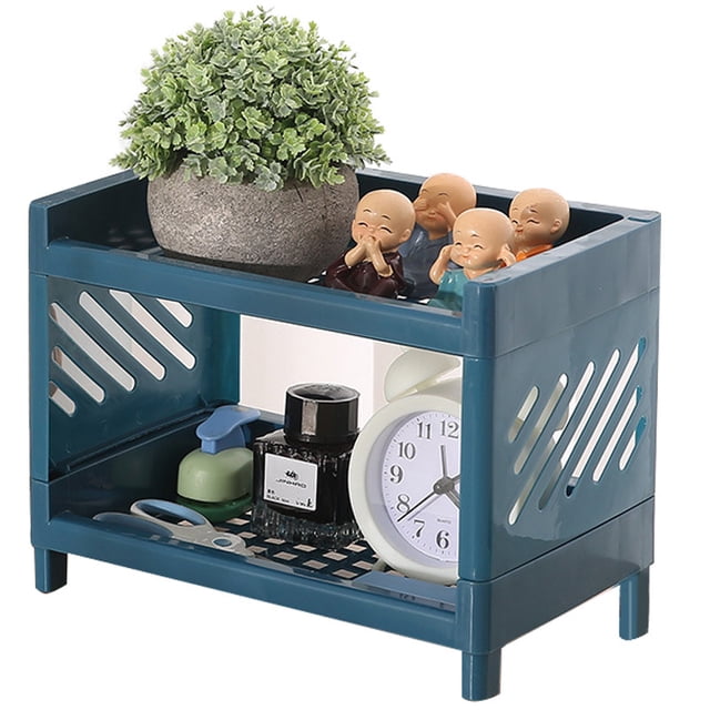 Countertop Shelf Plastic 2-Tier Detachable Bathroom Organizer Kitchen Spice Rack