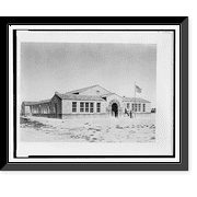 Historic Framed Print, School building, Parco, Wyoming, 17-7/8" x 21-7/8"
