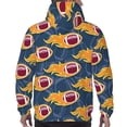 thumbnail image 3 of Bingfone Burning Rugby Balls Men's Drawstring Hoodie Long Sleeve Pocket Sweatshirts-Medium, 3 of 6