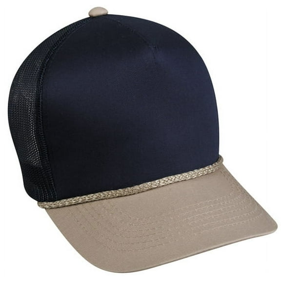 Outdoor Cap GL-155 High Profile Mesh Back with Cord-Navy/Tan