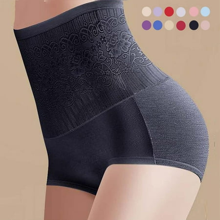 

WGOUP Women s Solid Color High-waisted Abdomen And Hips Body Shaping Briefs Light blue(Buy 2 Get 1 Free)