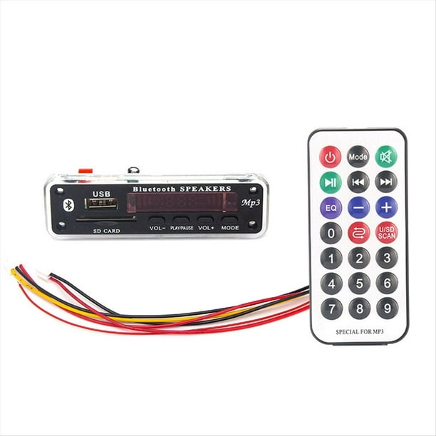 12V Bluetooth 5.0 Placa Decodificadora de Audio Módulo de Audio MP3 USB AUX SD FM Módulo de Placa Decodificadora de Radio para Automóvil