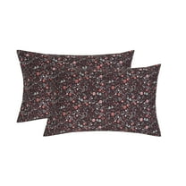 Mainstays Super Soft Brushed Microfiber Pillowcase Set, Dark Brown Floral, King, 2 Piece