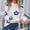 8-White, variant on Womens Sweaters Pullover Long Sleeved Round Neck Flower Embroidered Sweater White M