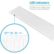 Macally Slim USB Wired Keyboard for comfortable Mac and Windows Full-Size USB-A Keyboard with Numeric Keypad for iOS Desktop, Laptop, Tablet 110 Scissor Switch Keys and 20 Shortcuts White ACEKEY