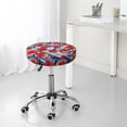 thumbnail image 7 of Bingfone Leaves And Flowers Padded Round Bar Stool Cover Cushion with Elastic Fabric Round Chair Seat - Leaves And Flowers, 7 of 7