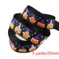 thumbnail image 4 of 3 Rolls 5Yd Halloween Ribbon DIY Printing Gift Wrapping Ribbon Grosgrain Ribbon, 4 of 10