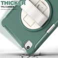 thumbnail image 4 of Dteck Case for iPad Air 11 Inch 2024 / iPad Air 5th 4th Gen 10.9" / iPad Pro 11 (2022/2020/2018) with Pencil Holder,Heavy Duty Silicone Hybrid Rugged Case with Rotating Stand Hand Strap,Deep Green, 4 of 7