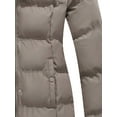 thumbnail image 5 of GGleaf Women's Hooded Warm Winter Coat Plus Size Thicken Puffer Jacket with Removable Hood khaki 1X, 5 of 6