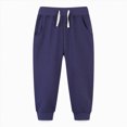 thumbnail image 4 of Gibobby Boys Pants Toddler Baby Boys Elastic Waist Casual Pants 2T 3T 4T 5T 6T 7T 8T Solid Color Trousers Winter Fall Outfits Little Boys Winter Pants(12-18 Months,Navy), 4 of 4