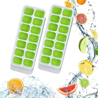 Silicone Ice Trays Large Cubes with Lids Large Rubber Tray with spill-proof  Summer to ice cover easy release tray is removable silicone Kitchen，Dining  & Bar Ice Imcs6277 