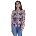 thumbnail image 1 of Moomaya Full Sleeve Sheer Top For Women Formal Shirt Printed Tunic, 1 of 9