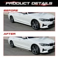 thumbnail image 2 of Xotic Tech 86.5 Inch/2.2M Car Lower Side Skirts Protect Rocker Panel Splitter Winglets Diffuser Bottom Line Extension Body Kit Universal Fit Most Vehicles (Glossy Black w/ White Strip), 2 of 9