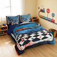 thumbnail image 2 of Erosebridal Vintage Car Full Size Bedding Sets, Finish Line Full Size Bed in a Bag, Vintage Finish, Navy Reversible 7pcs, 2 of 6