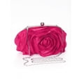 thumbnail image 2 of Women’s Hot Pink Rose Clutch Purse, Floral Evening Bag with Chain Handle, 2 of 6
