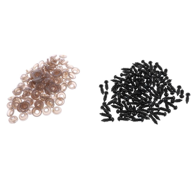 Esquirla 100 Pcs Rondelles en Plastique Yeux Vissés Poupée Ours Peluche Décoration 5mm