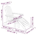 thumbnail image 6 of vidaXL Patio Adirondack Chair with Footstool HDPE Aqua Blue, 6 of 29