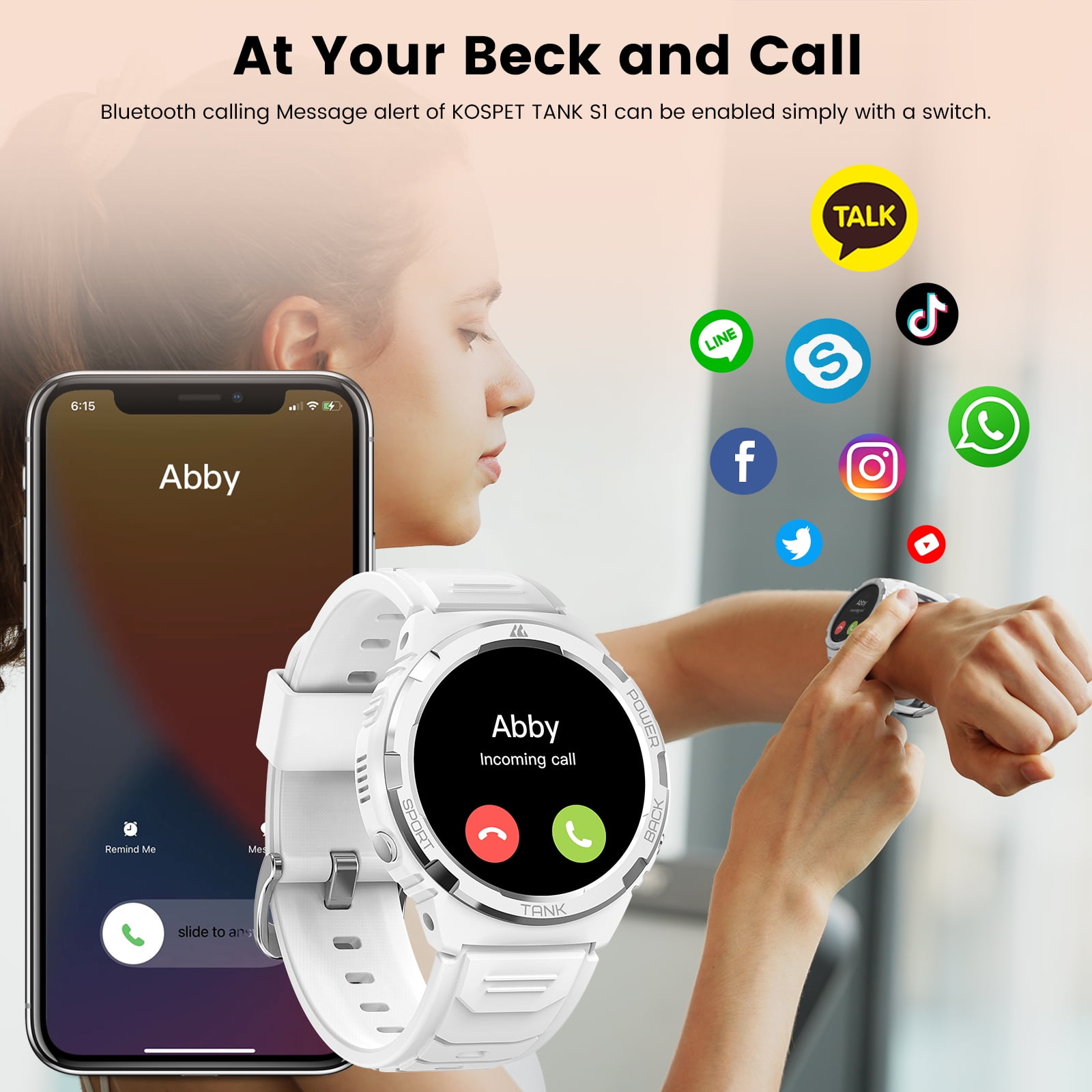 Original KOSPET TANK S1 Ultra Smart Watch Women AMOLED AOD Watches