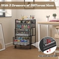 thumbnail image 6 of 4-Tier Rolling Utility Cart with 3 Drawers, Craft Organizer and Storage with DIY Divider, Art-Craft Supplies with Caster Wheels, Multi-Functional Storage for Classroom, Office, Paints, Artifacts, 6 of 17